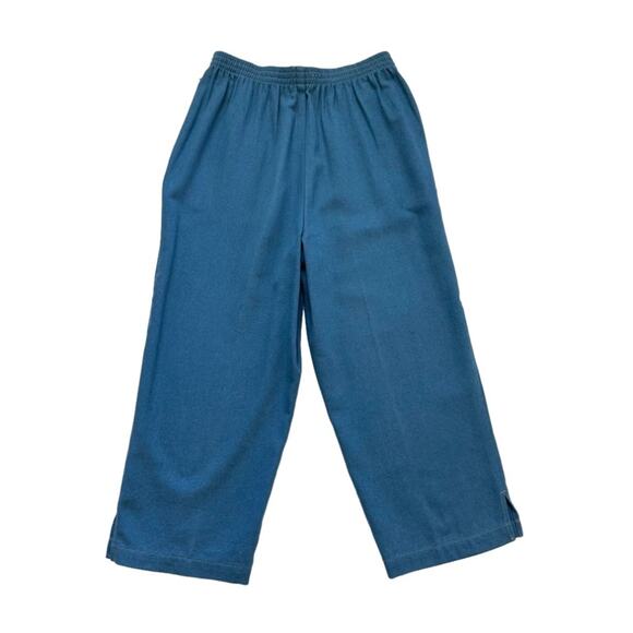 Napa Valley Crop Pants Pull On Embroidered Floral Accent Pockets Medium Petite - Picture 6 of 11